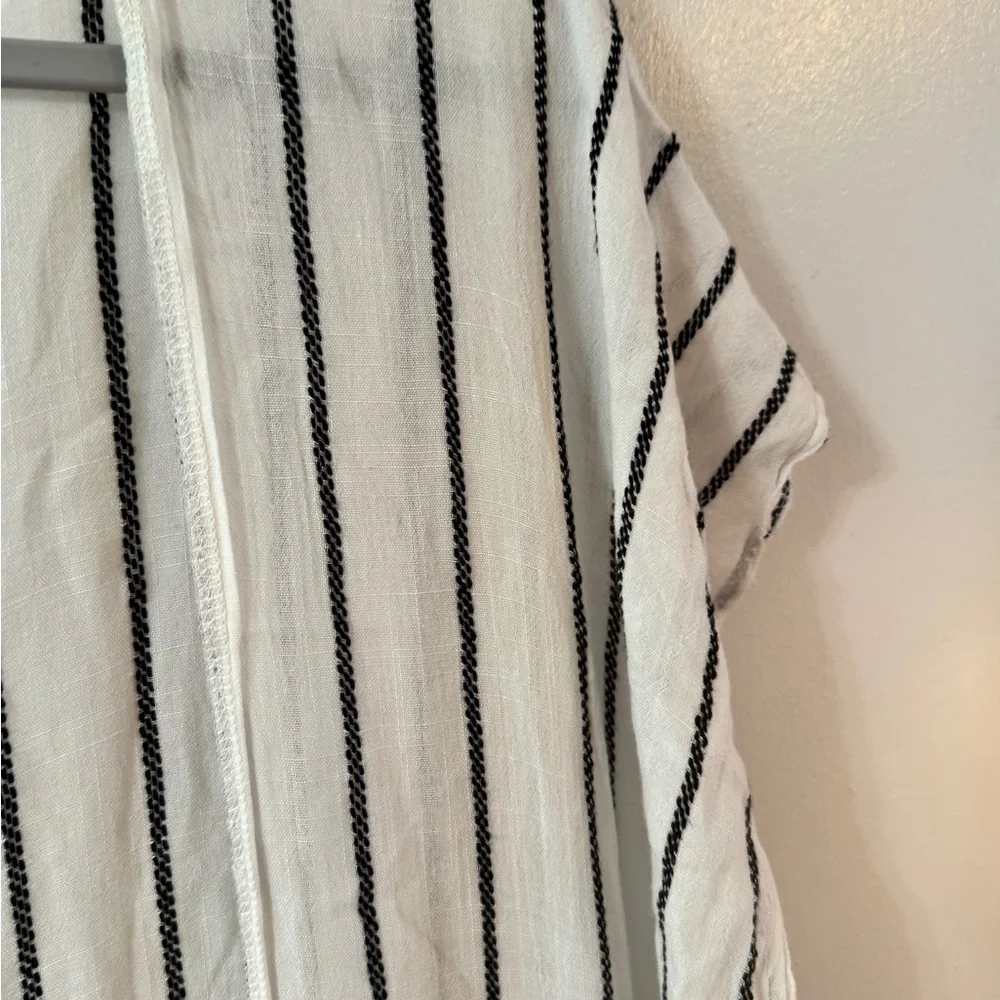 Black and White Striped bathing suit, cover-up Wrap